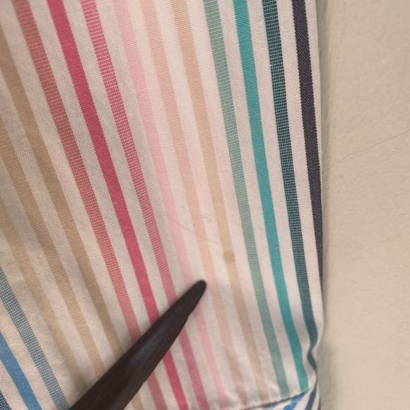 Pendleton Multicolor Striped Long Sleeve Blouse Size 16 Ruffle Trim Candy Pastel - Picture 2 of 9